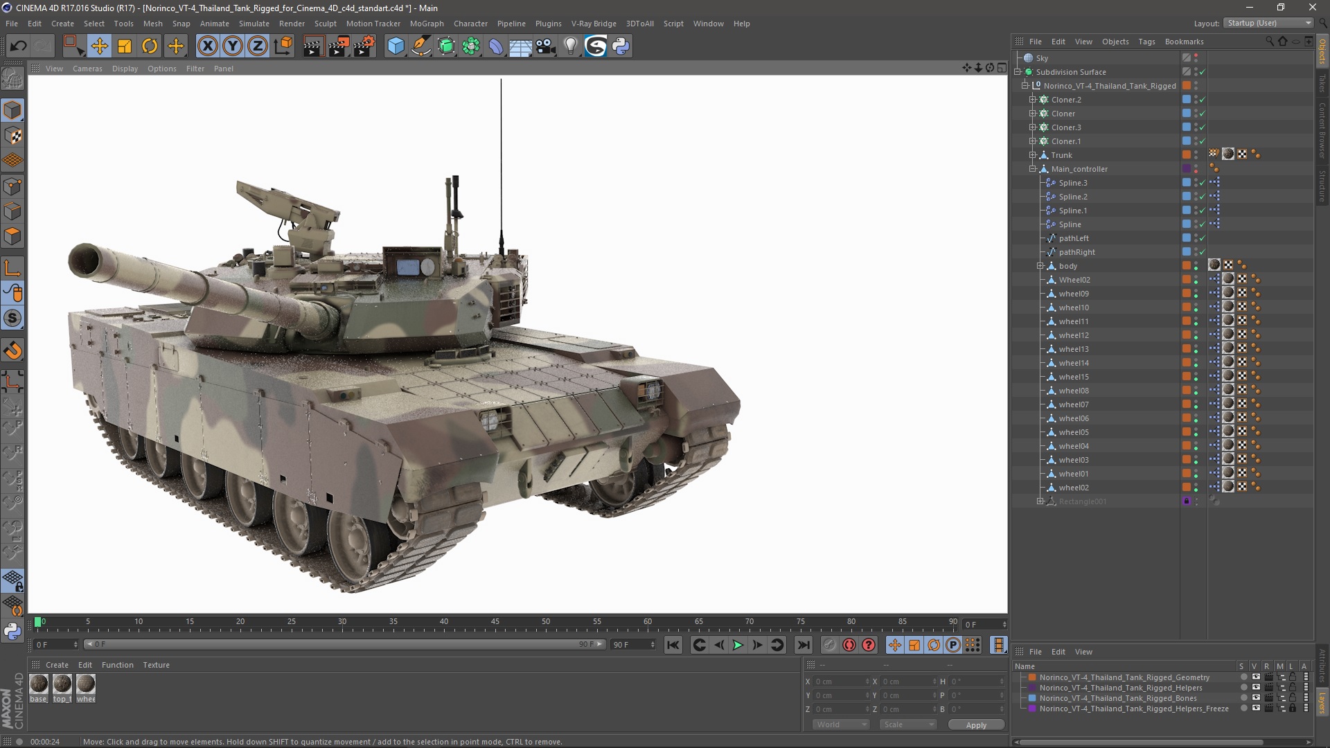 Norinco VT-4 Thailand Tank Rigged for Cinema 4D 3D