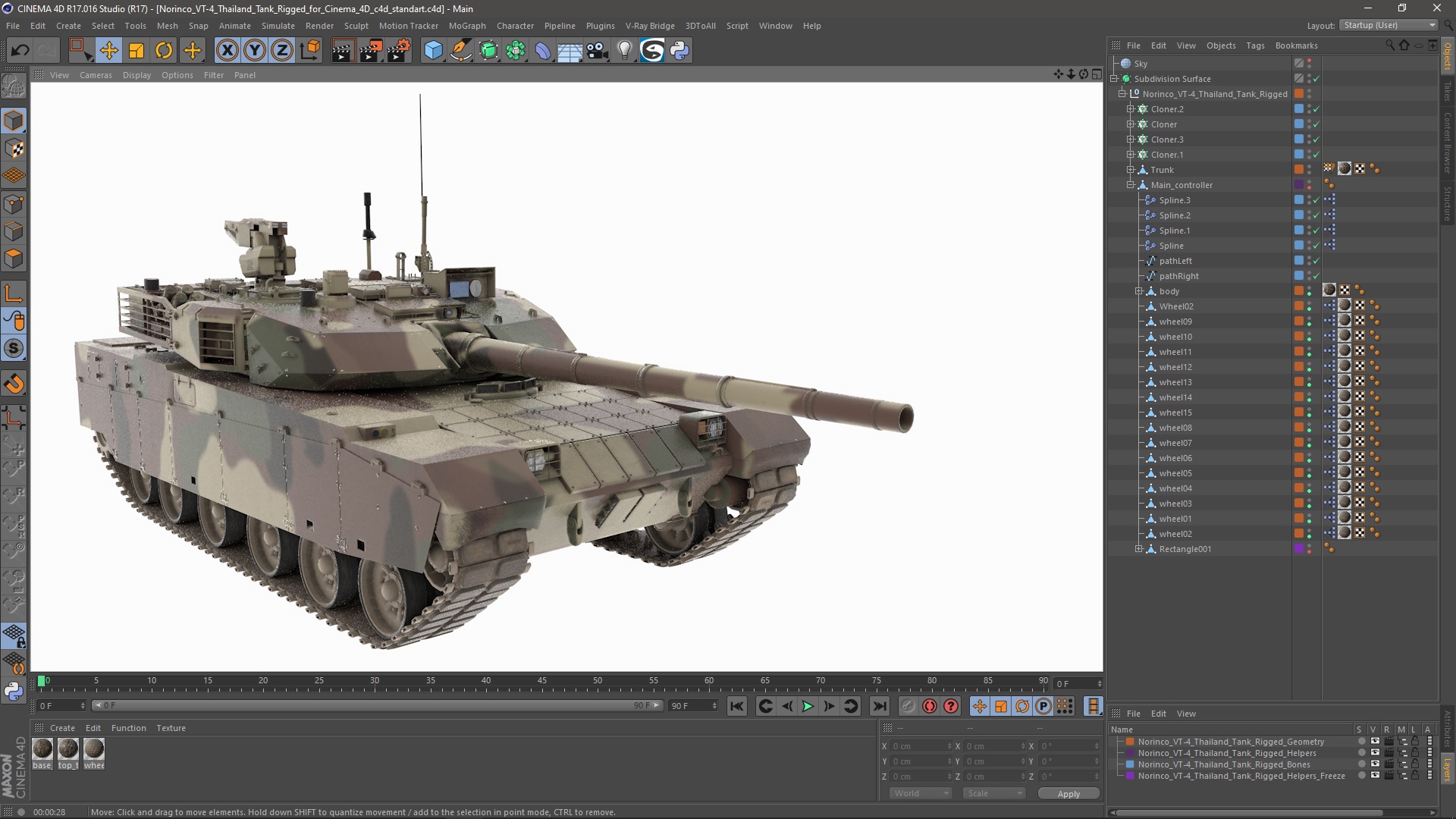 Norinco VT-4 Thailand Tank Rigged for Cinema 4D 3D