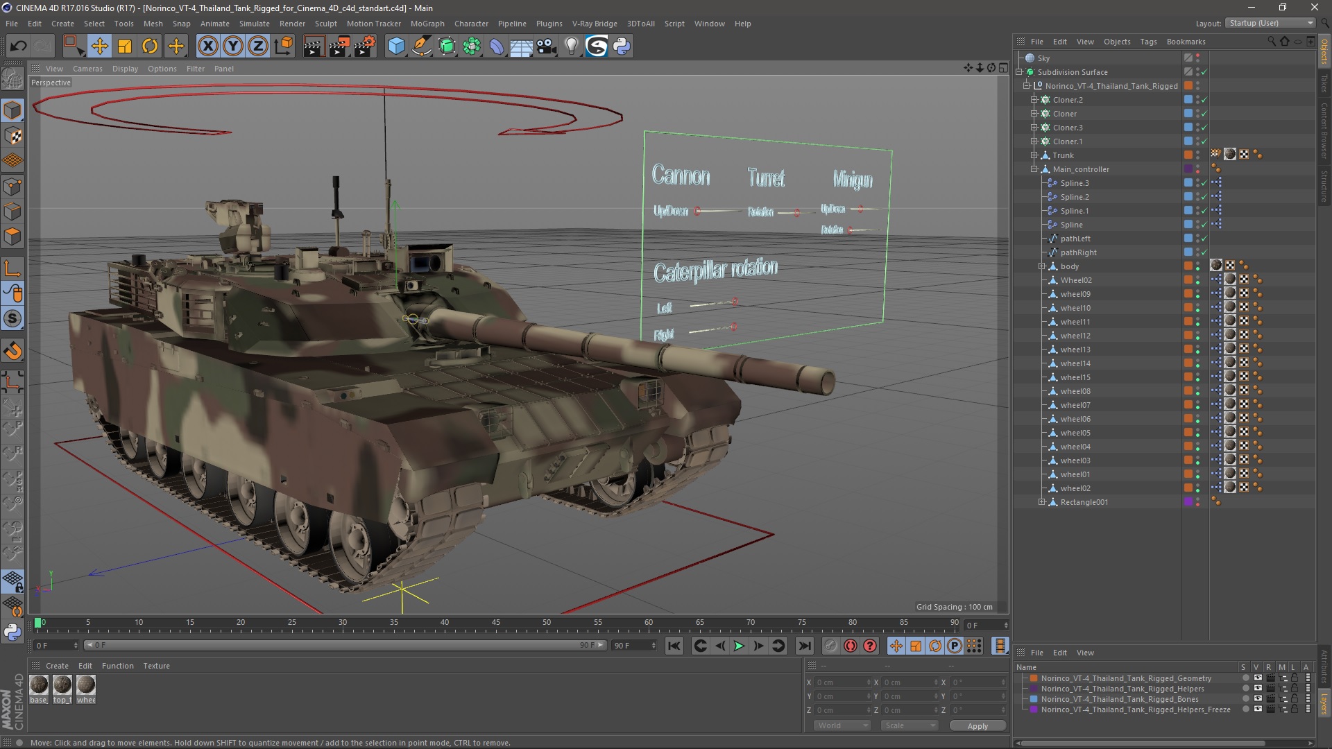 Norinco VT-4 Thailand Tank Rigged for Cinema 4D 3D