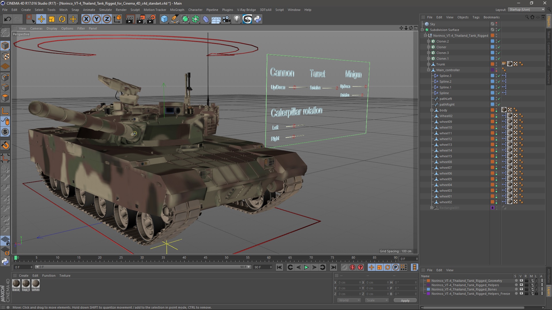 Norinco VT-4 Thailand Tank Rigged for Cinema 4D 3D