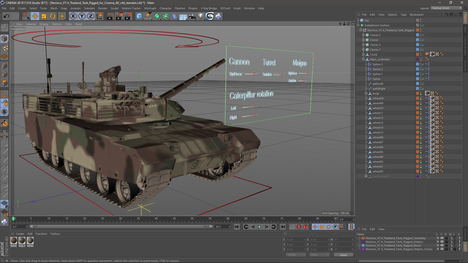 Norinco VT-4 Thailand Tank Rigged for Cinema 4D 3D