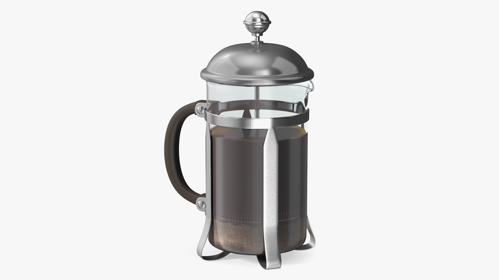 French Press Coffee Pot 2 with Coffee 3D