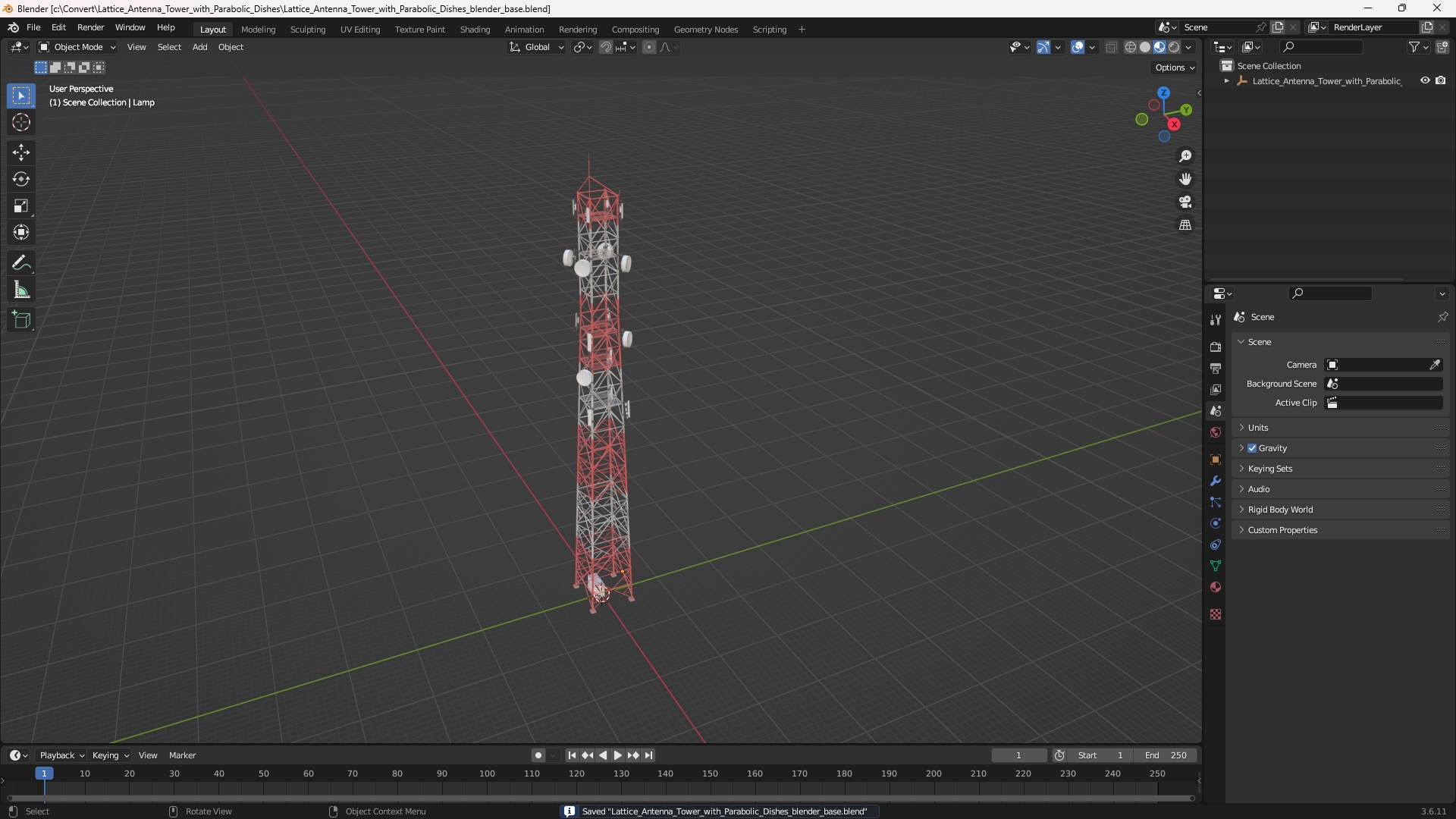 Lattice Antenna Tower with Parabolic Dishes - view 10