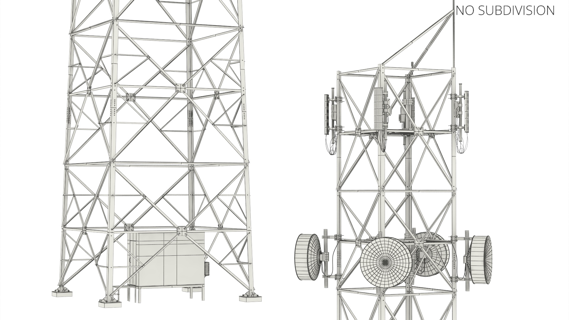 Lattice Antenna Tower with Parabolic Dishes - view 9