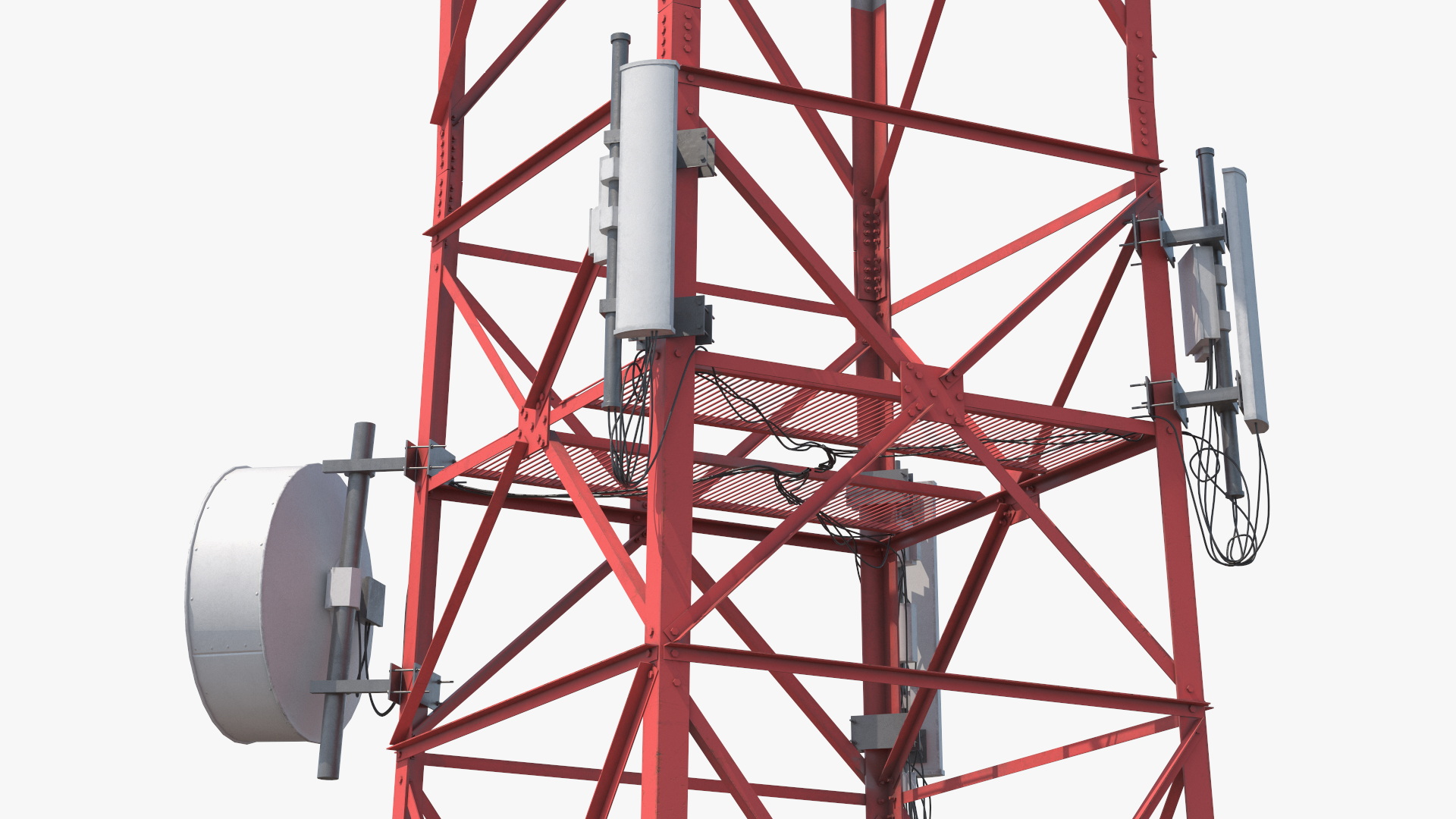 Lattice Antenna Tower with Parabolic Dishes - view 6