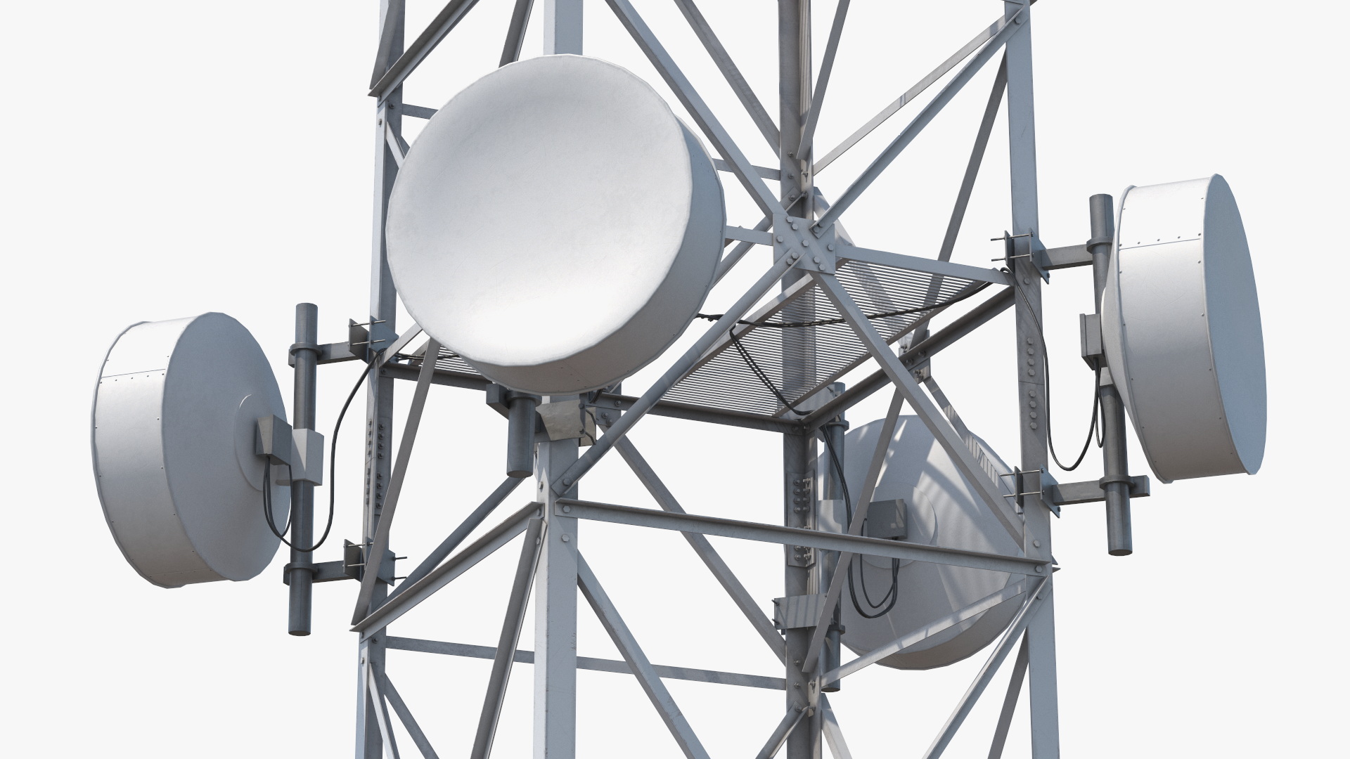 Lattice Antenna Tower with Parabolic Dishes - view 5