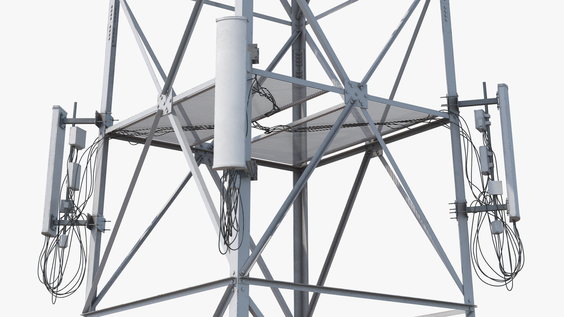 Lattice Antenna Tower with Parabolic Dishes - view 4