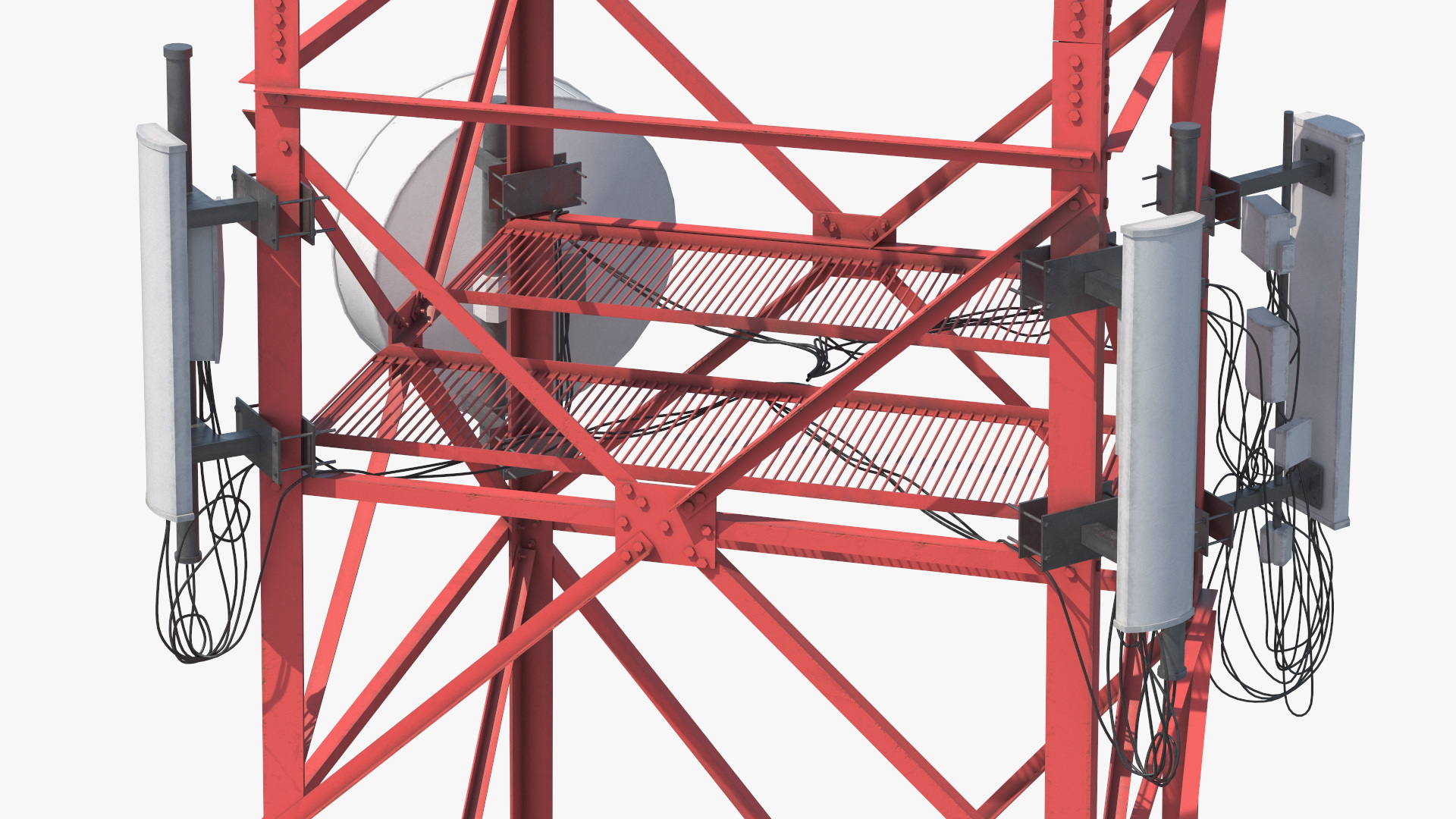 Lattice Antenna Tower with Parabolic Dishes - view 7