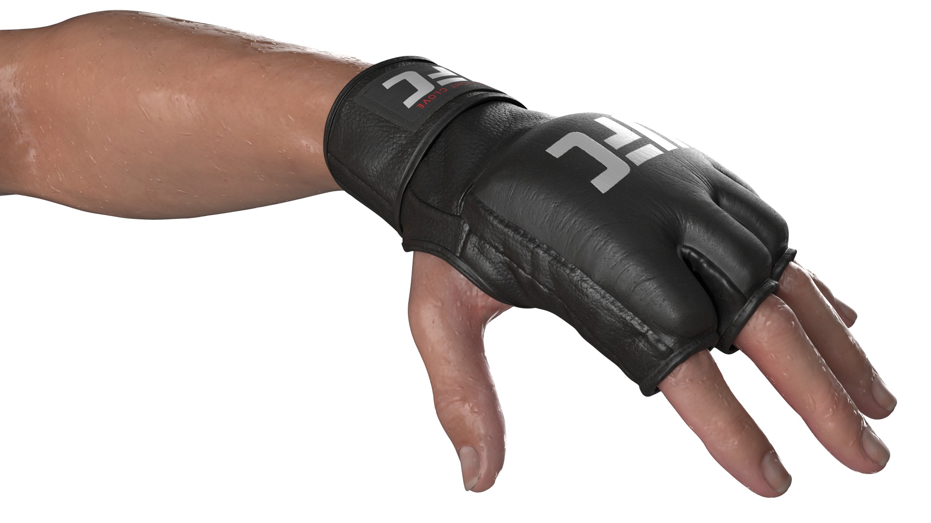3D UFC MMA Fighter Wet with Sweat A-Pose Fur