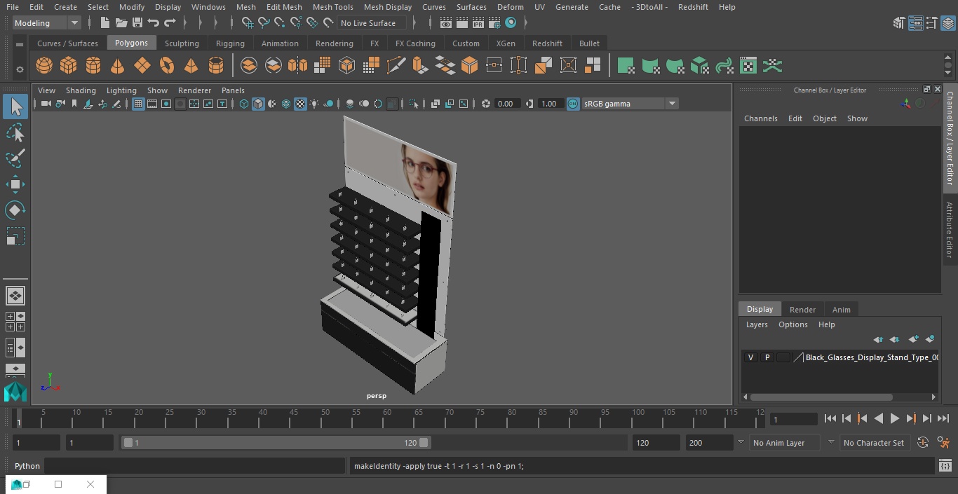 Black Glasses Display Stand Type 3D