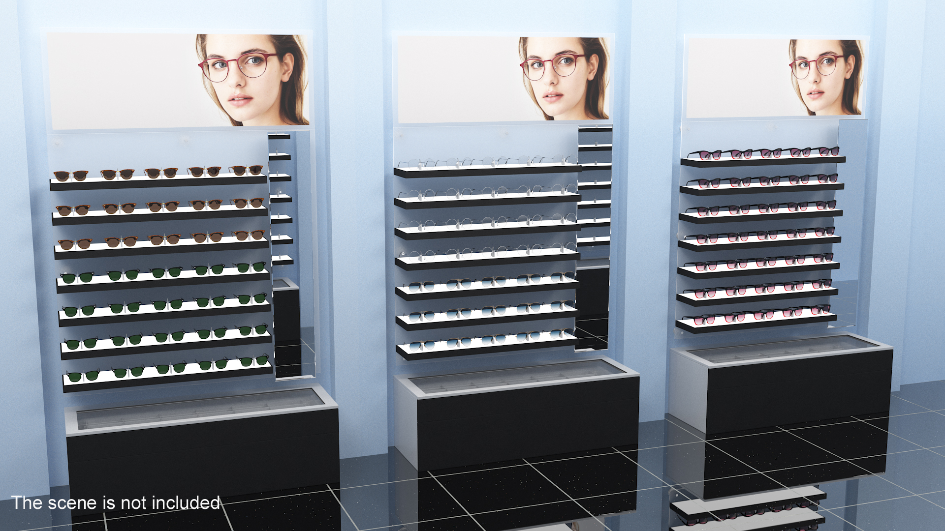 Black Glasses Display Stand Type 3D