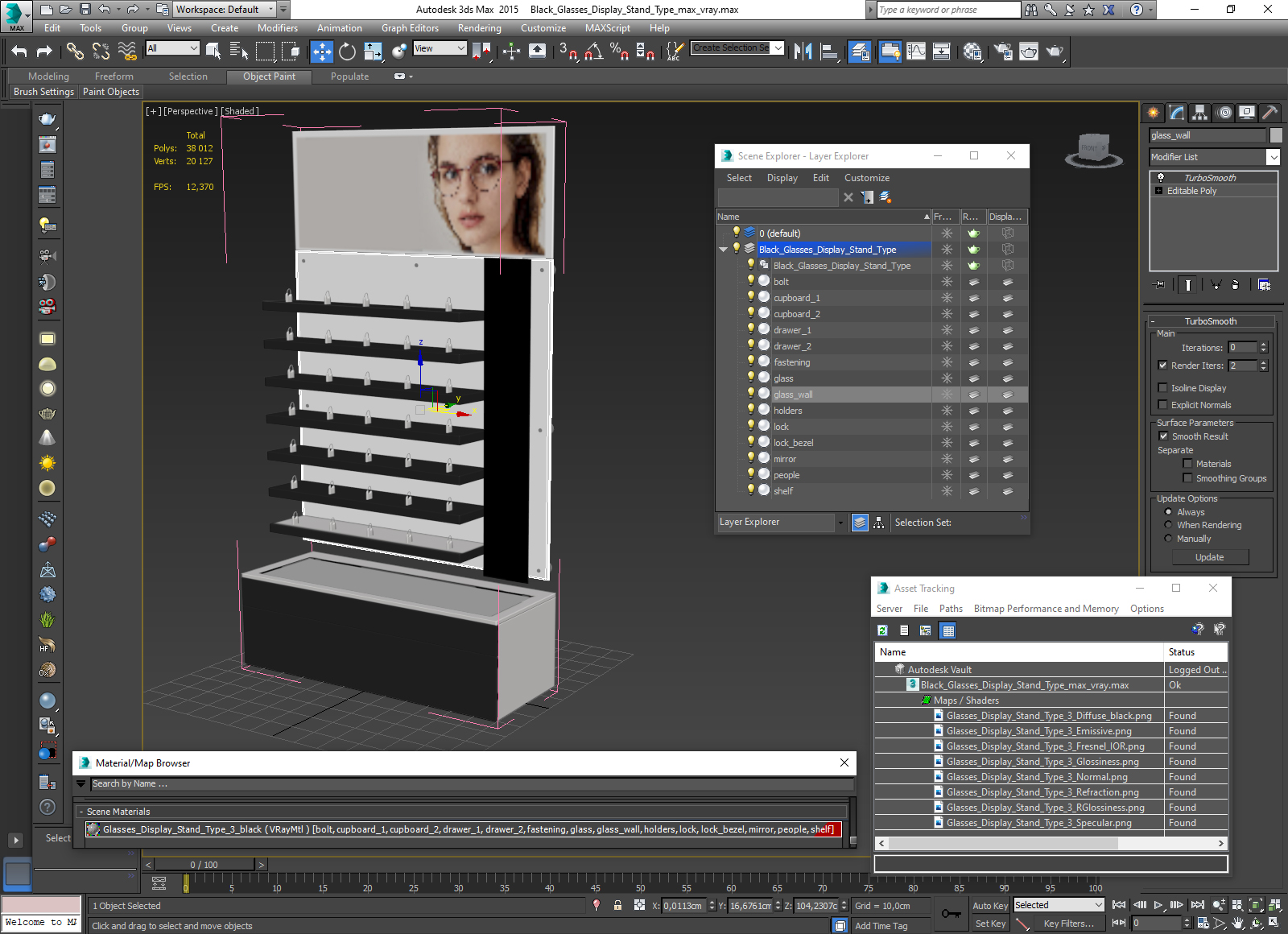 Black Glasses Display Stand Type 3D
