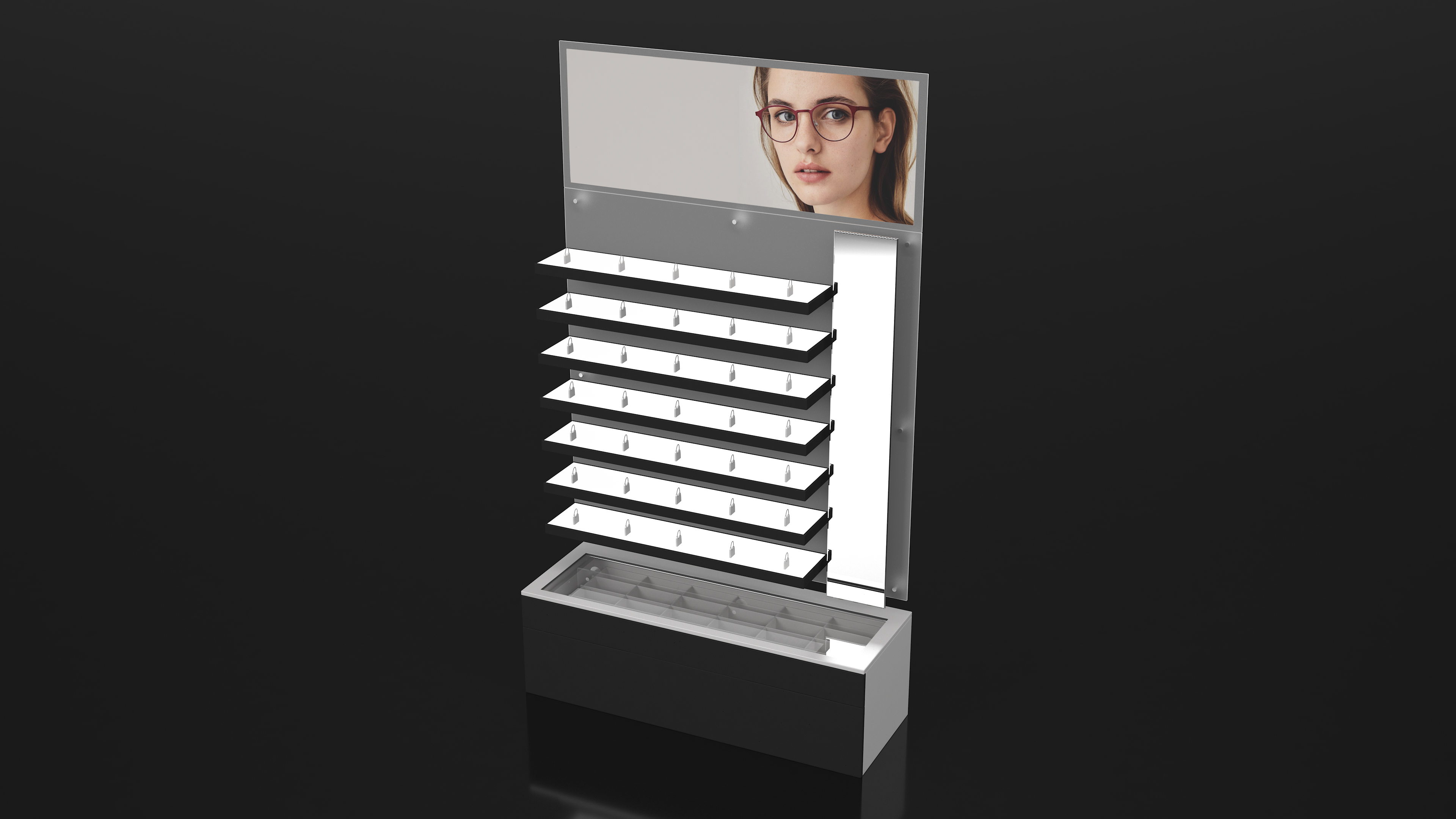 Black Glasses Display Stand Type 3D