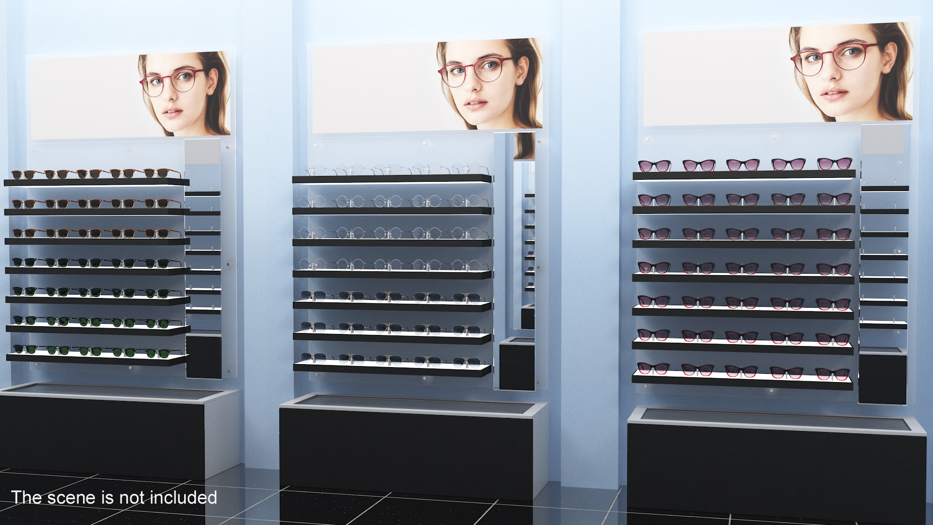 Black Glasses Display Stand Type 3D