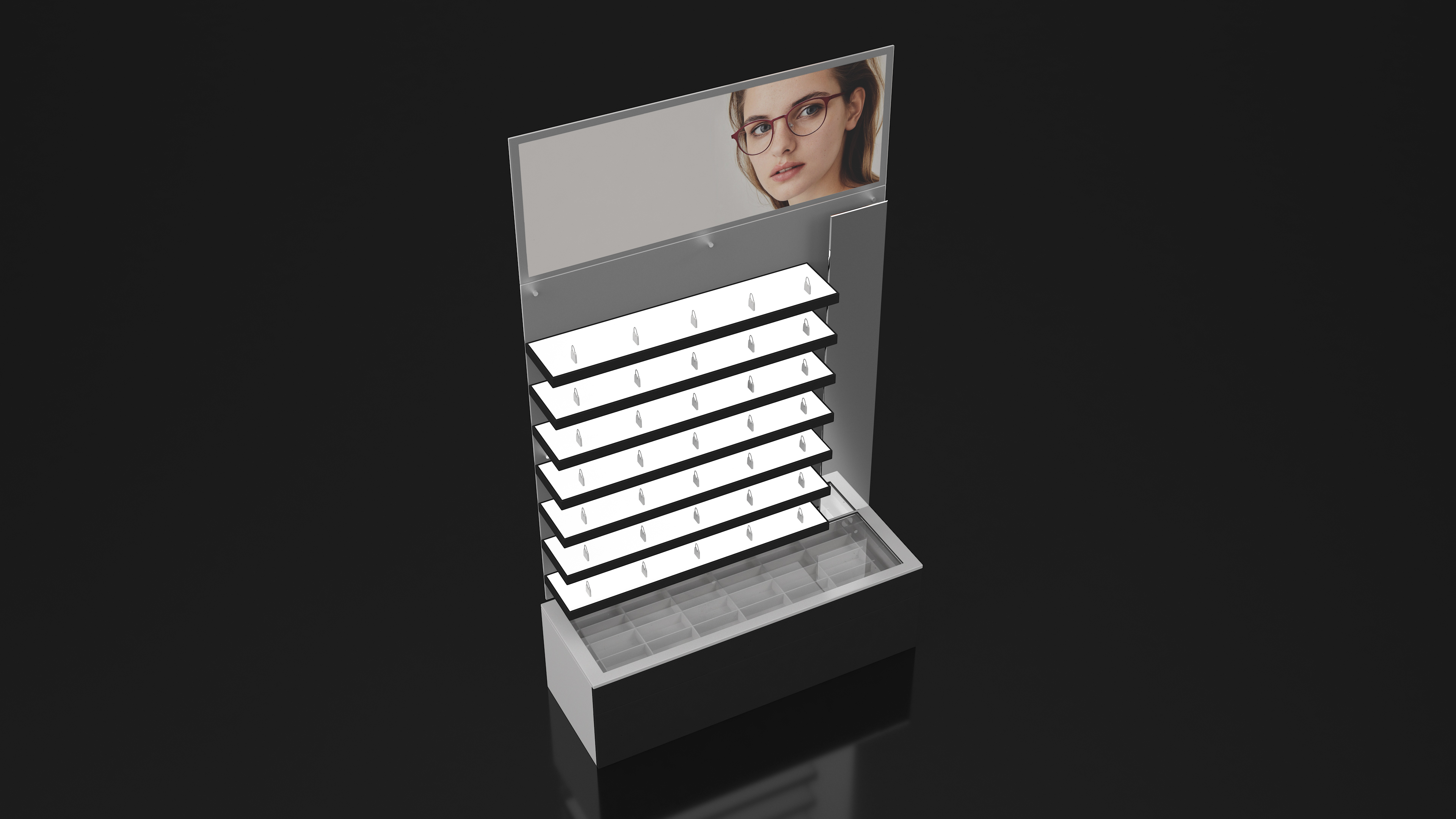 Black Glasses Display Stand Type 3D