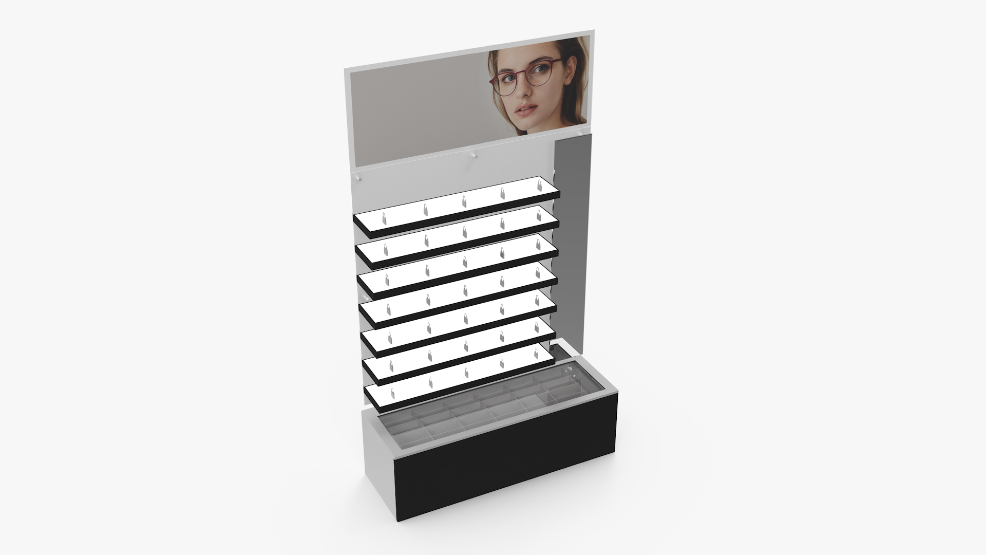 Black Glasses Display Stand Type 3D