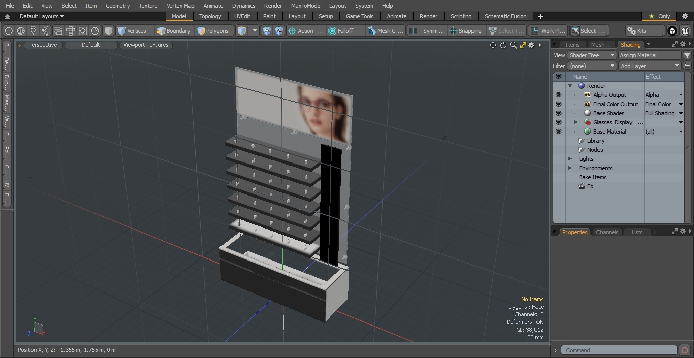 Black Glasses Display Stand Type 3D