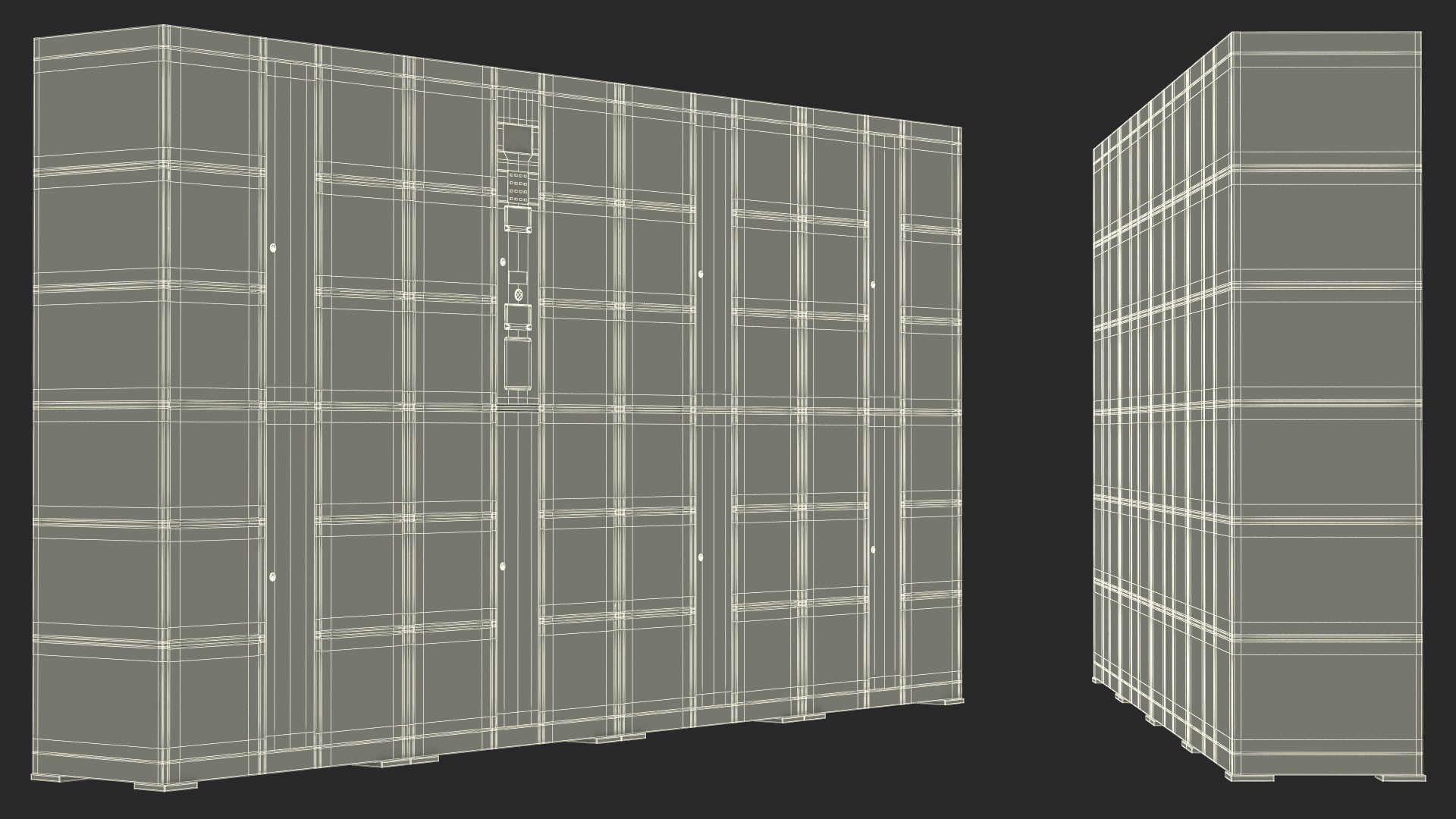 3D Supermarket Smart Locker Red model