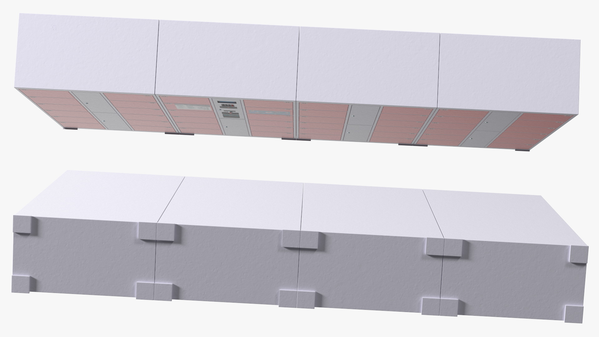 3D Supermarket Smart Locker Red model