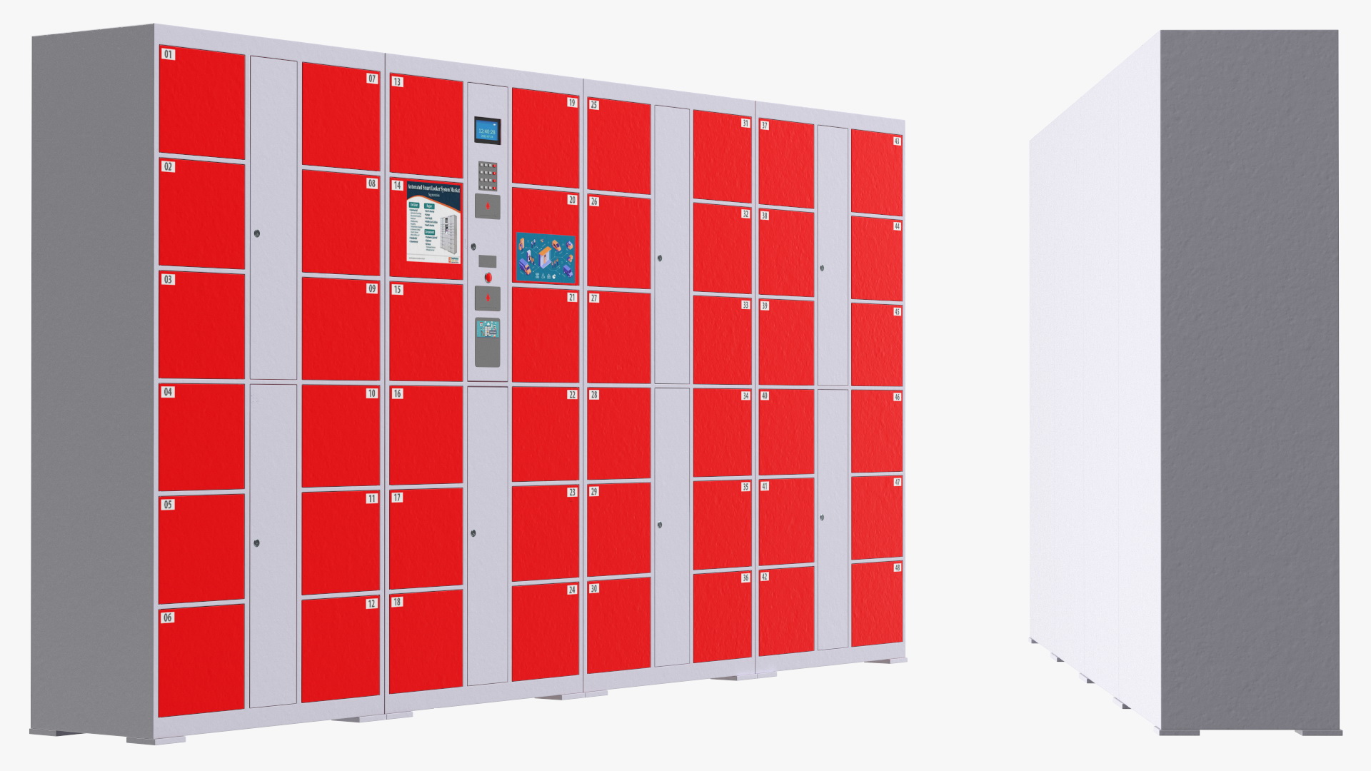 3D Supermarket Smart Locker Red model