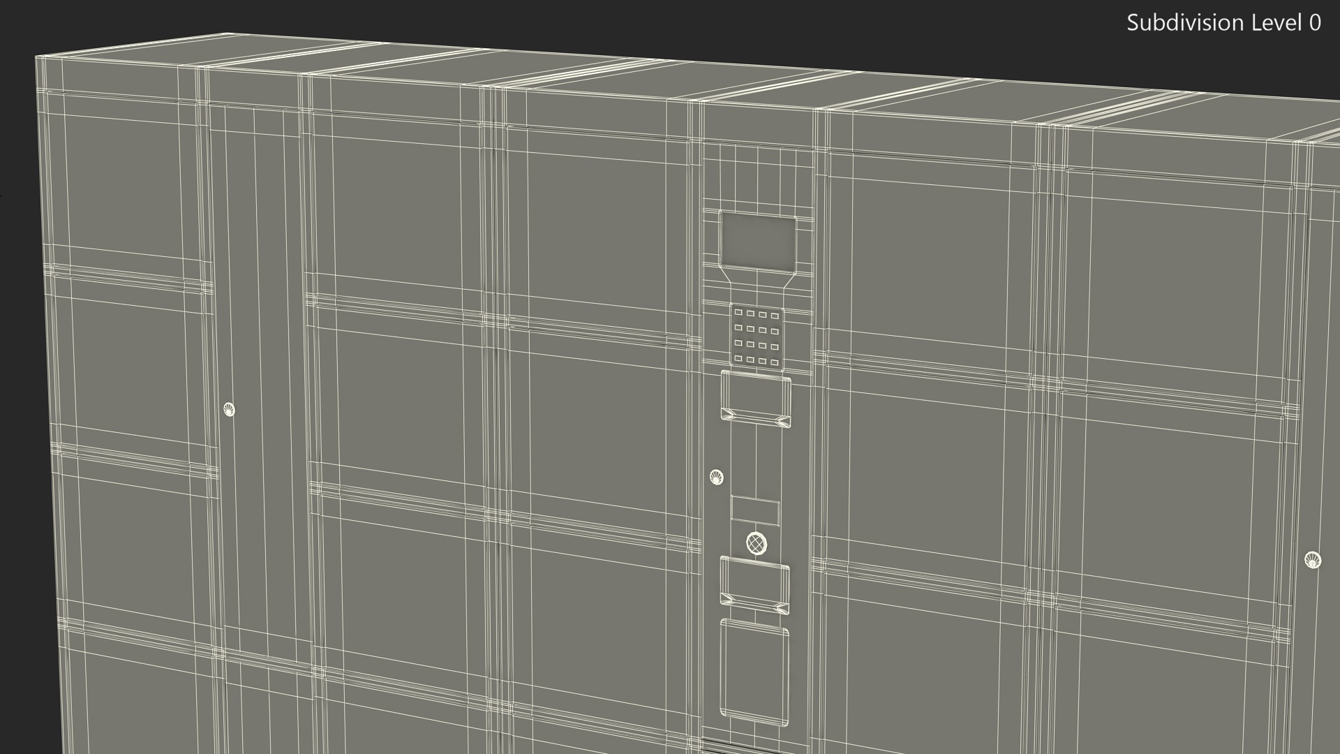3D Supermarket Smart Locker Red model