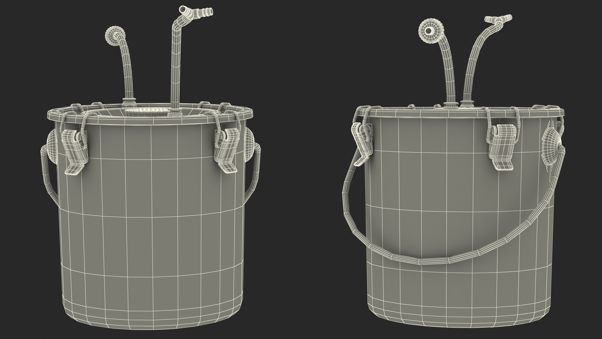3D model Milking Bucket Stainless Steel