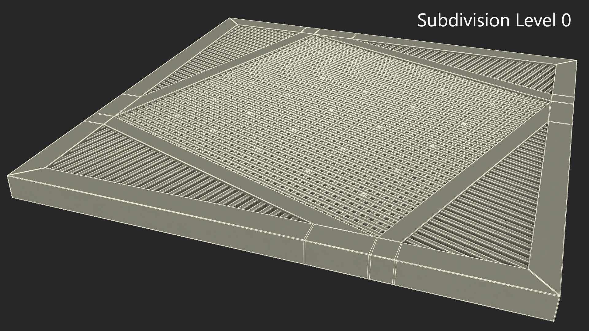 3D Ground Fountain Square No Water