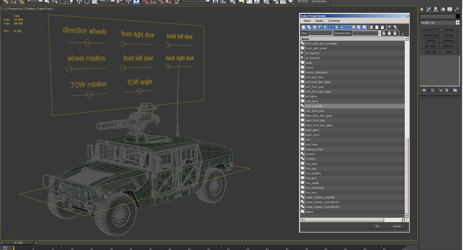 HMMWV TOW Missile Carrier M966 Rigged 3D