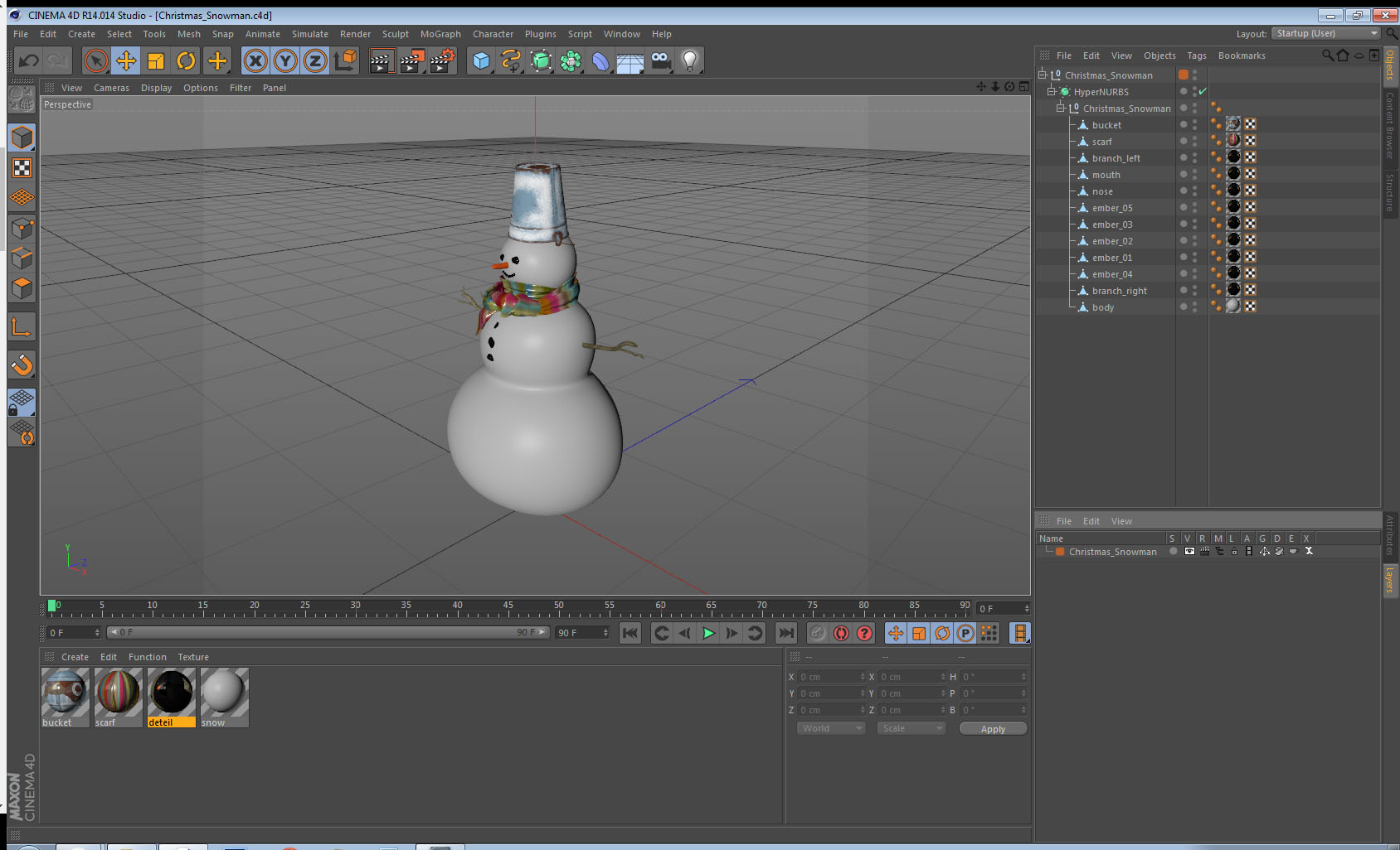 Christmas Snowman 3D