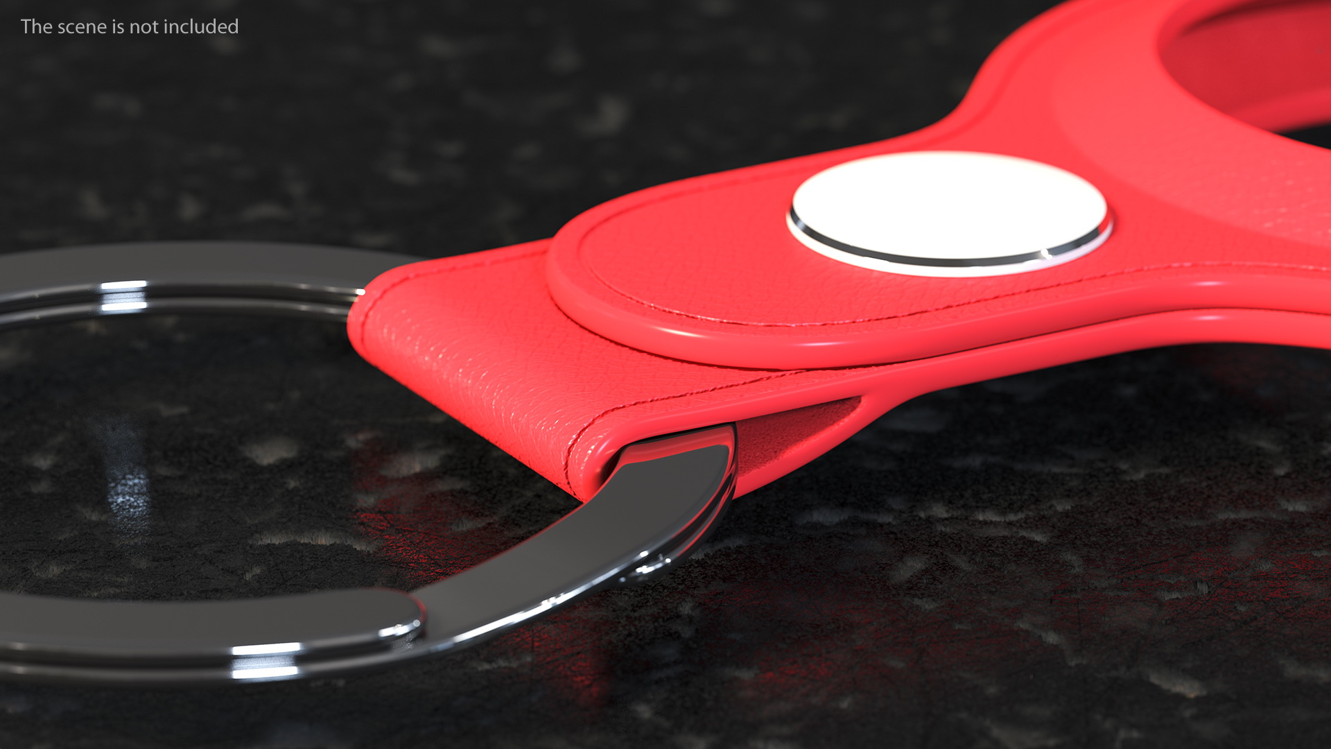 AirTag Leather Key Ring Red 3D
