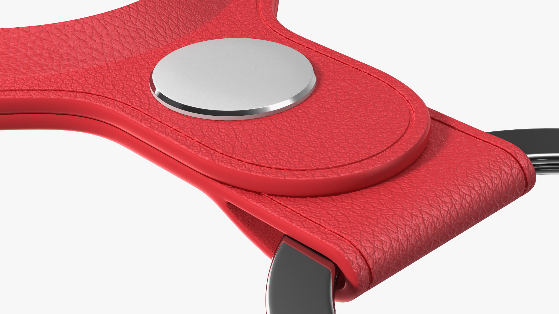 AirTag Leather Key Ring Red 3D