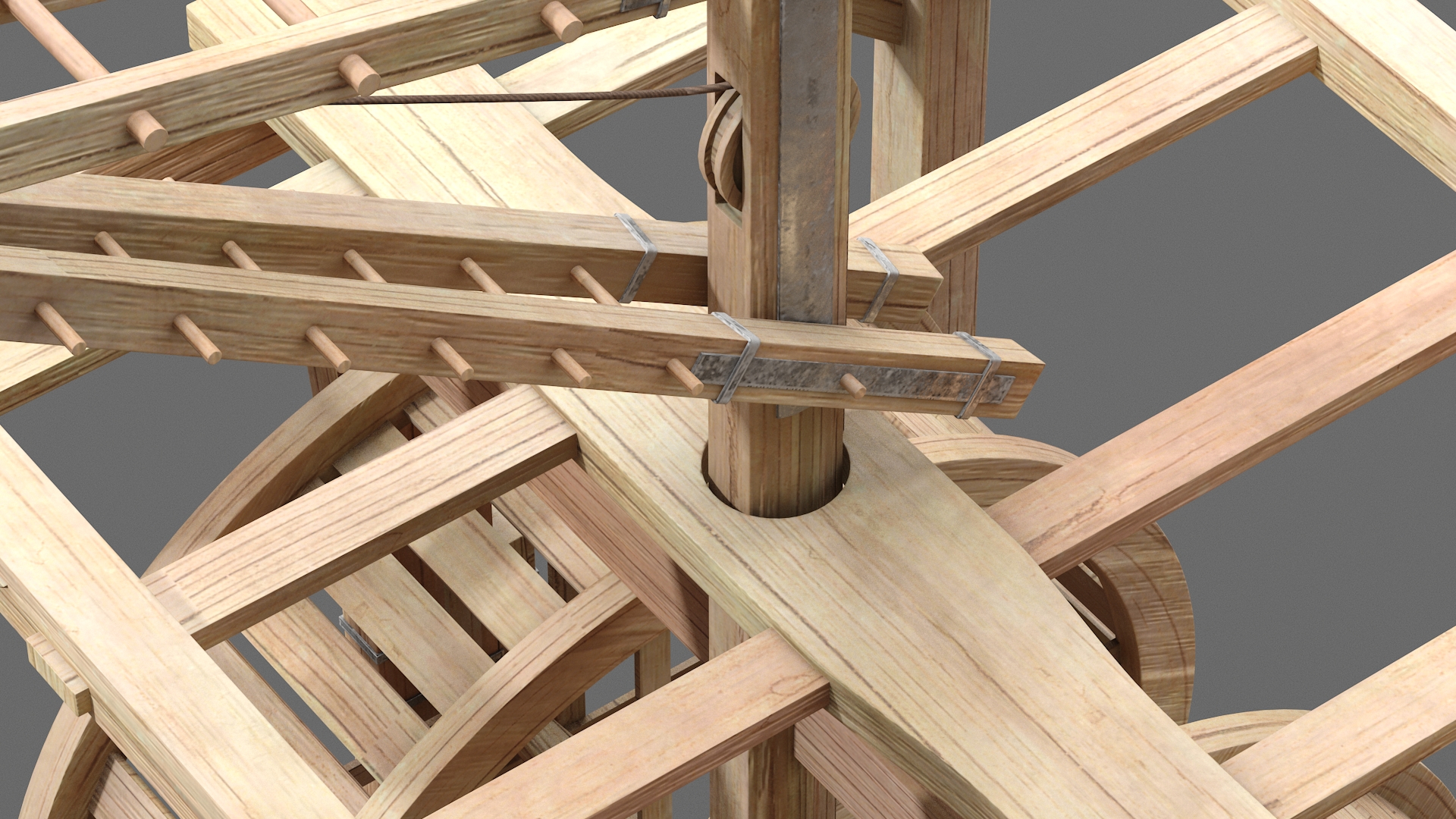 3D model Medieval Mechanical Crane