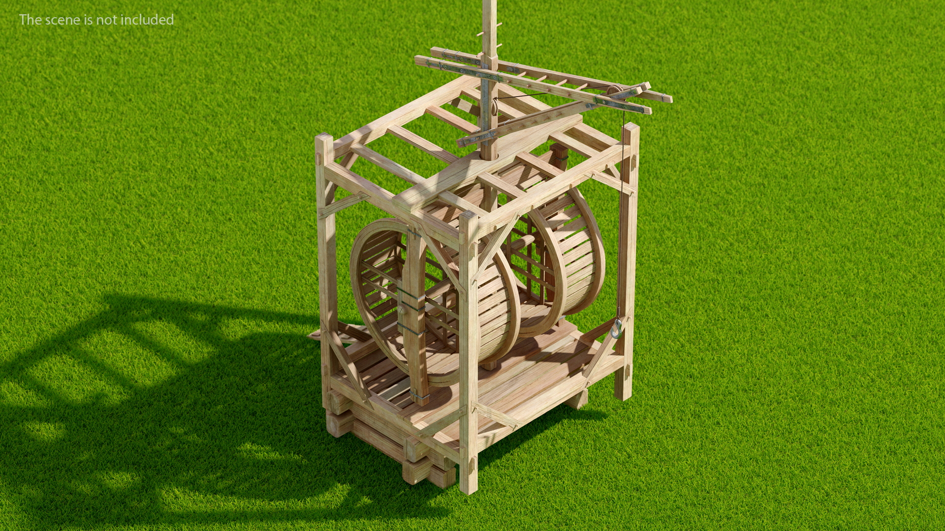 3D model Medieval Mechanical Crane