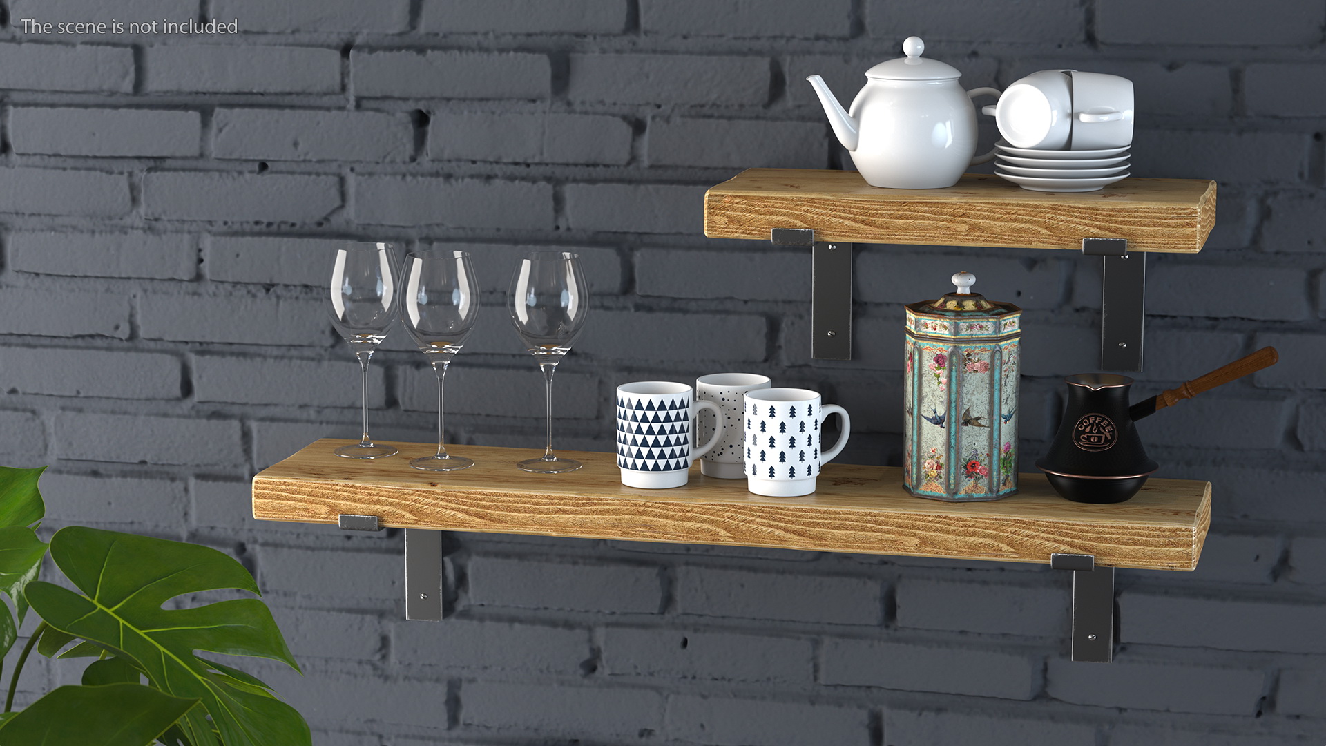 Shelf With Kitchenware 3D