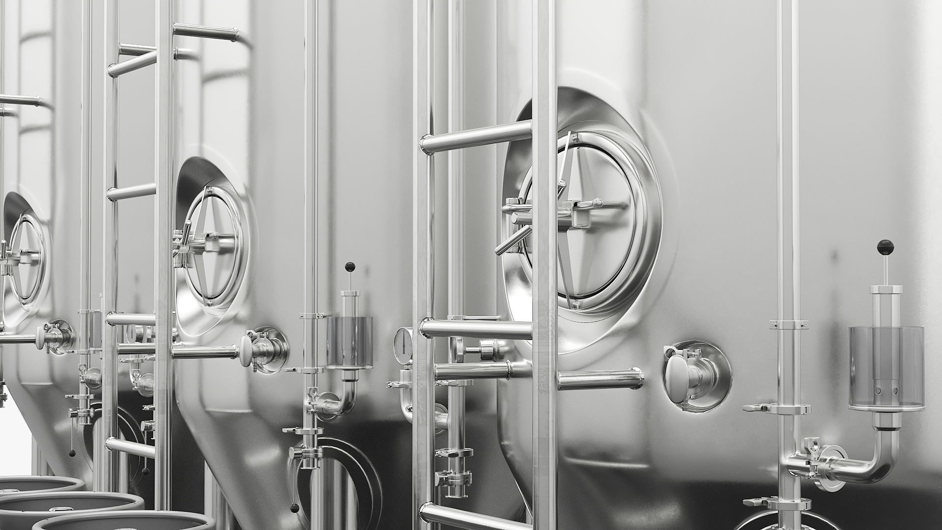 Brewery Fermentation Vessels with Kegs, view 7