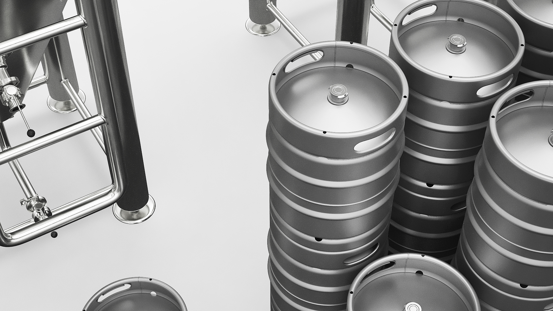 Brewery Fermentation Vessels with Kegs, view 8