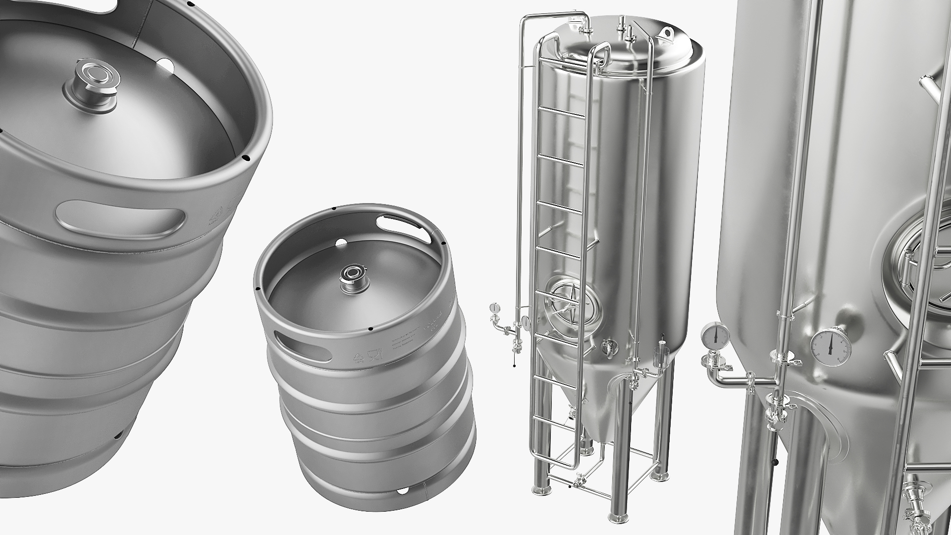Brewery Fermentation Vessels with Kegs, view 9