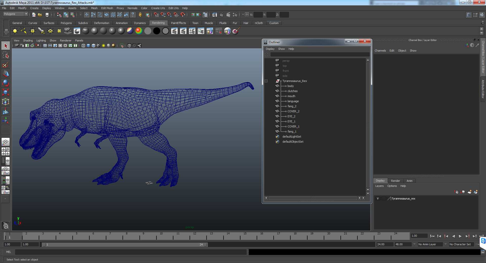 3D model Tyrannosaurus Rex Attacks