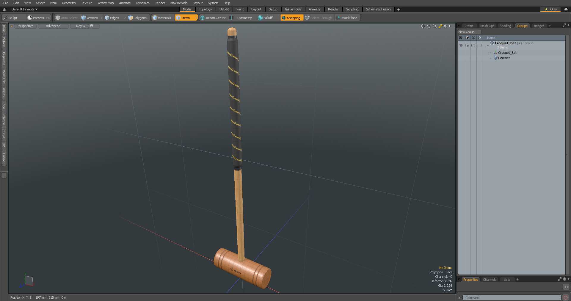 3D Croquet Bat