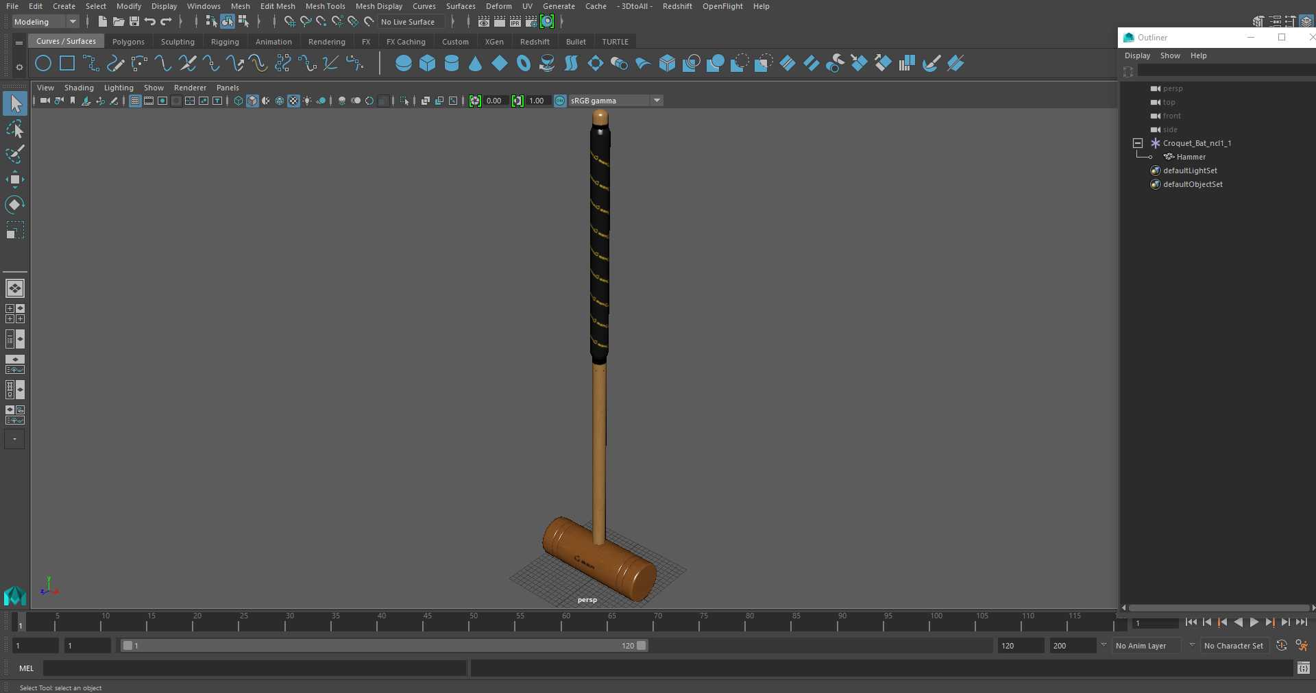 3D Croquet Bat