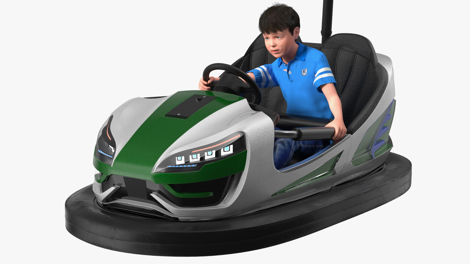 3D Bertazzon Bumper Car Adult New York with Boy Rigged