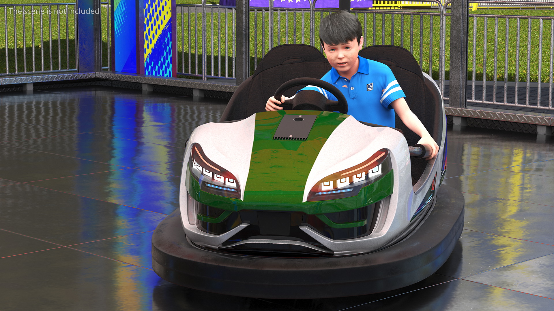 3D Bertazzon Bumper Car Adult New York with Boy Rigged