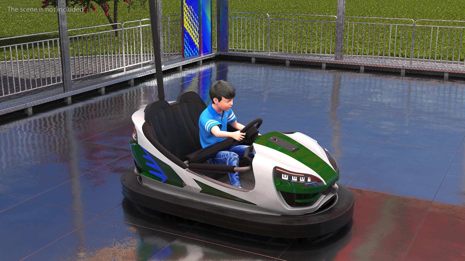3D Bertazzon Bumper Car Adult New York with Boy Rigged