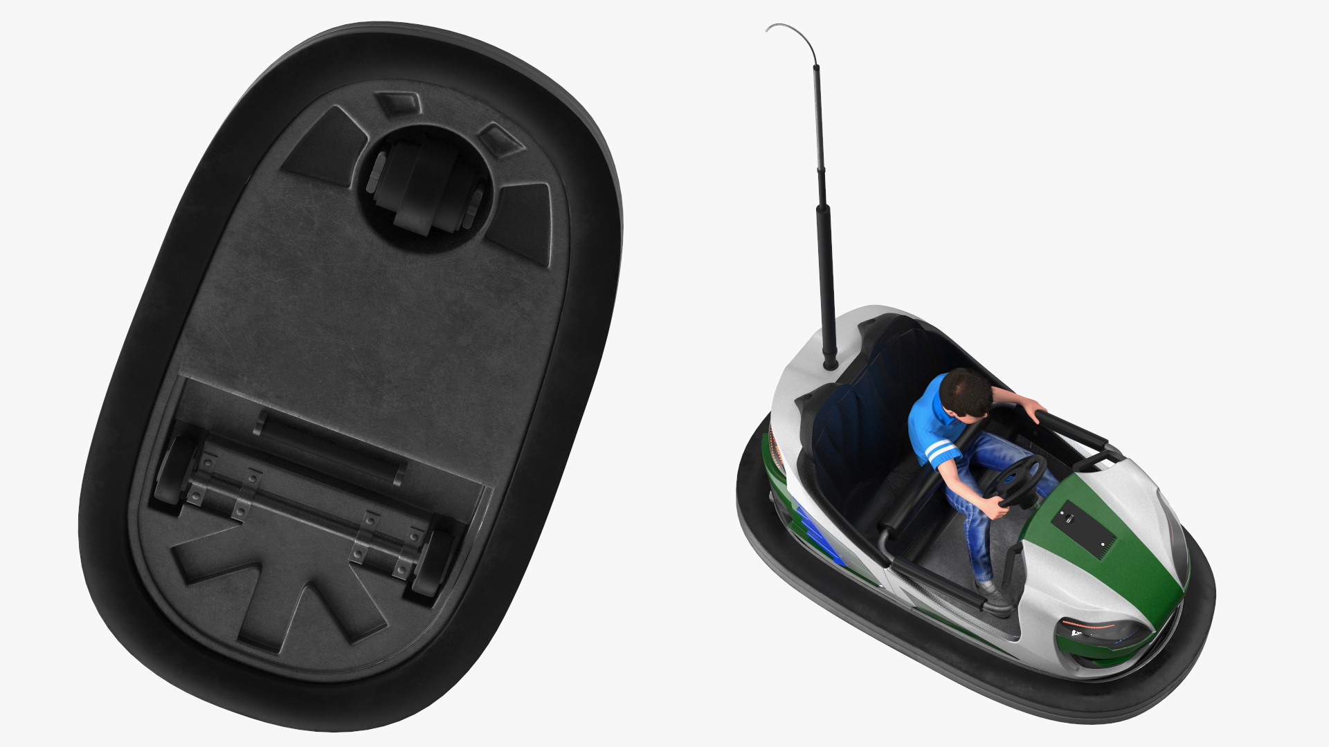 3D Bertazzon Bumper Car Adult New York with Boy Rigged