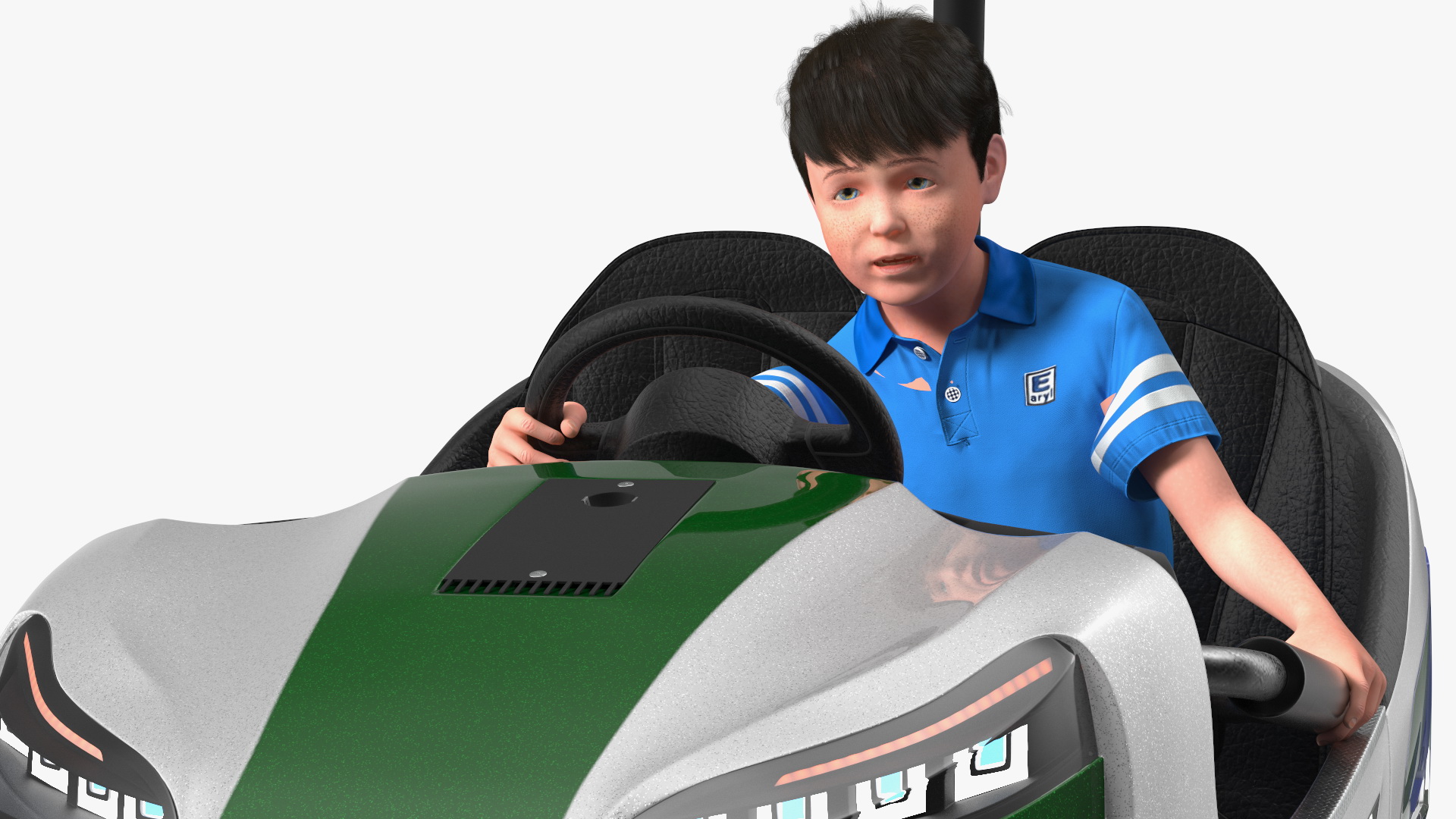 3D Bertazzon Bumper Car Adult New York with Boy Rigged