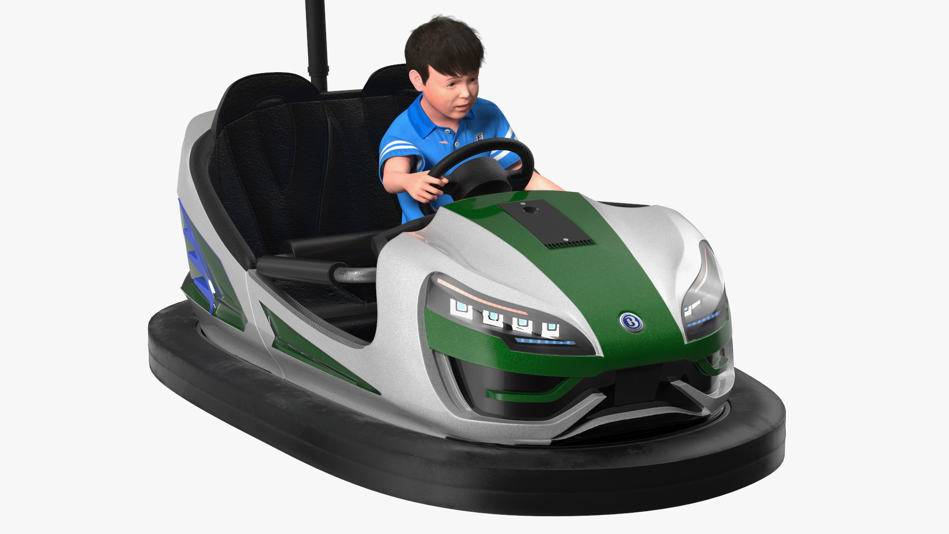 3D Bertazzon Bumper Car Adult New York with Boy Rigged