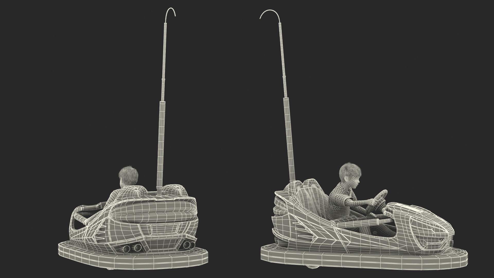 3D Bertazzon Bumper Car Adult New York with Boy Rigged