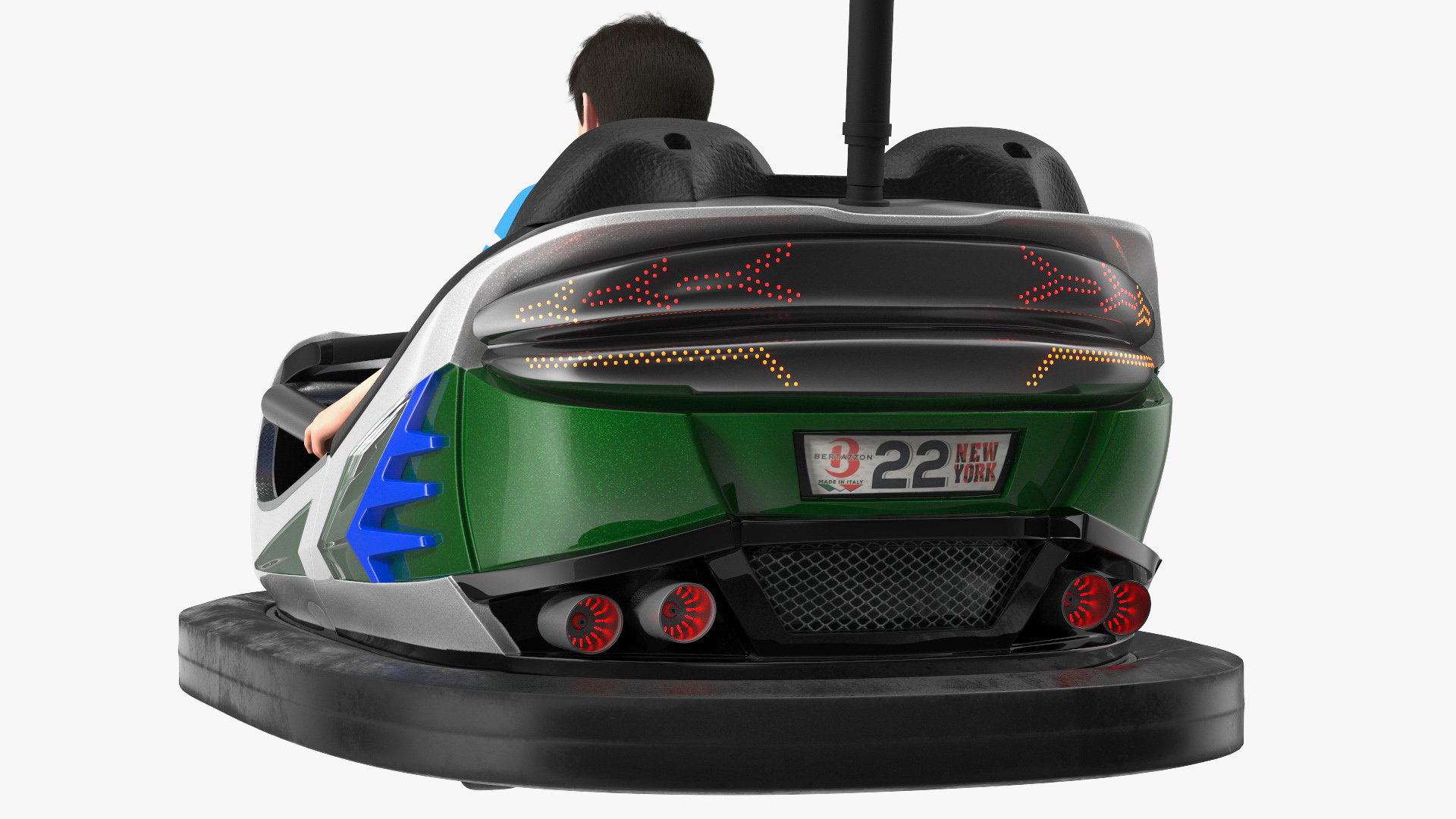 3D Bertazzon Bumper Car Adult New York with Boy Rigged