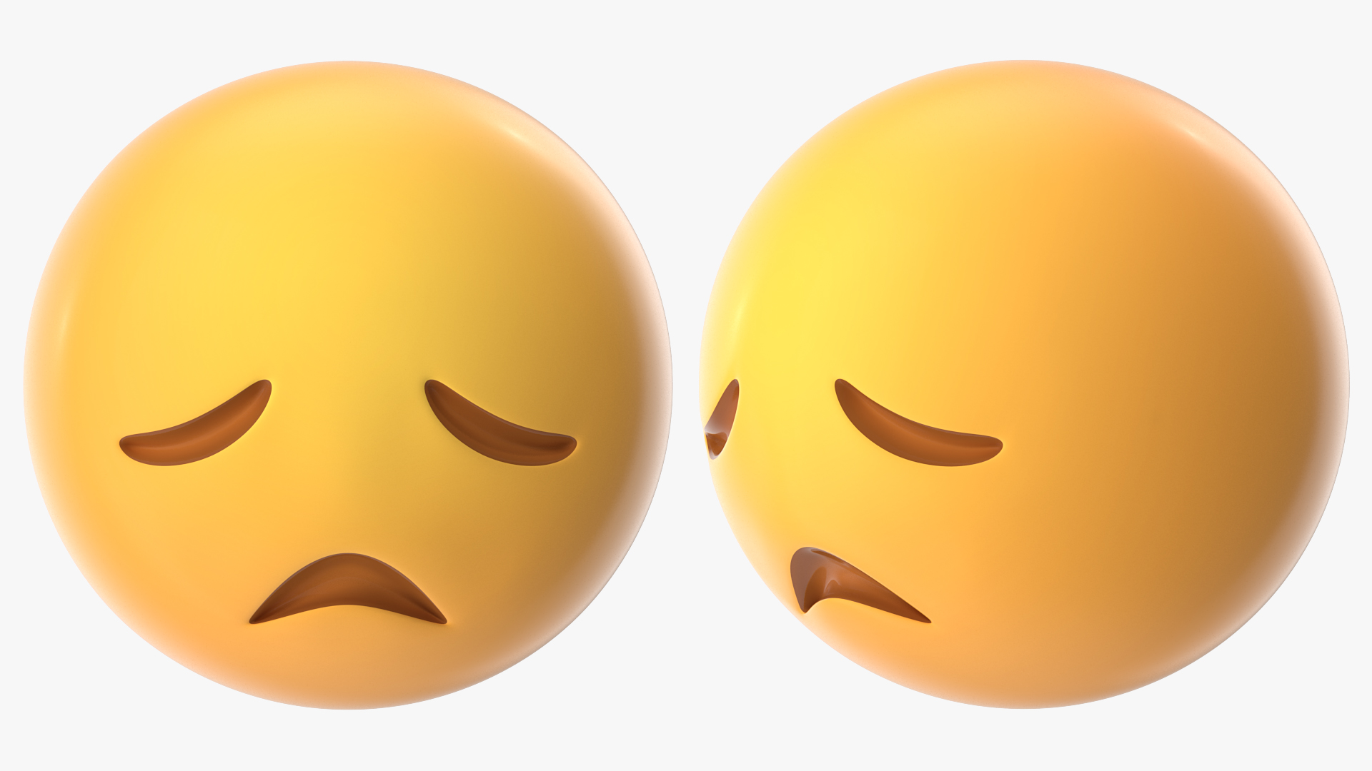 3D Disappointed Face Emoji model