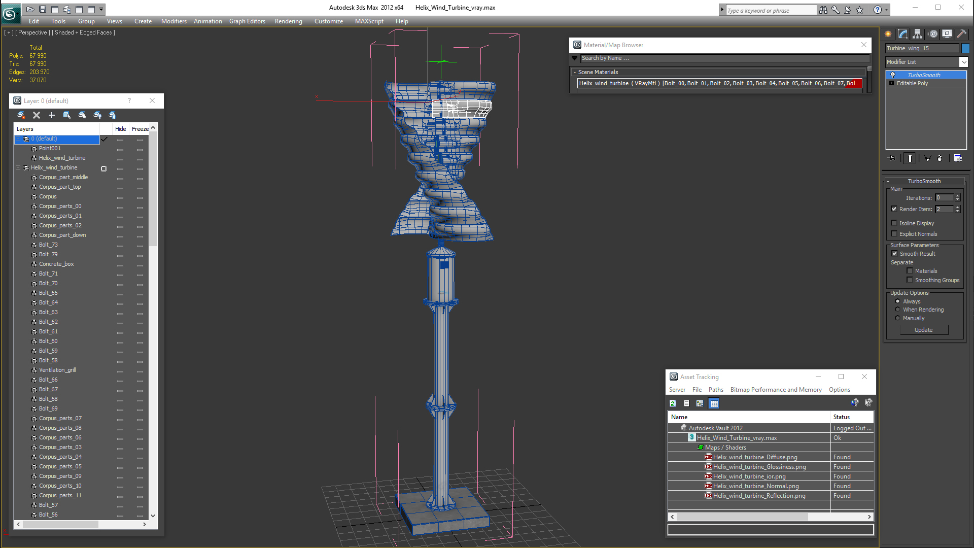 3D Helix Wind Turbine model